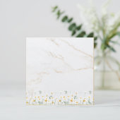 Luxury Daisy Gold Frame Marble Blank Card (Staand voorkant)