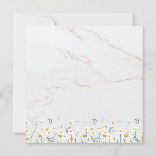 Luxury Daisy Gold Frame Marble Blank Card (Voorkant)