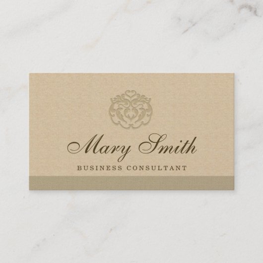 Luxury Damask Logo Visitekaartje Pearlized Finish (Voorkant)