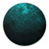 Luxury Damask turquoise Keramische Knop (Voorkant)