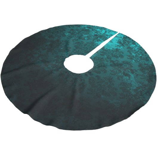 Luxury Damask turquoise Kerstboom Rok (Gekanteld)
