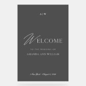 Luxury Dark Acrylic Wedding Welcome Sign (Recto)