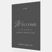 Luxury Dark Acrylic Wedding Welcome Sign (Angle)