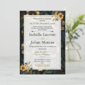 Luxury Dark Floral Elegant Wedding Invitation (Debout devant)