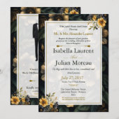 Luxury Dark Floral Elegant Wedding Invitation (Devant / Derrière)