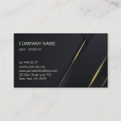 Luxury Dark Grey Background Gold Lines Visitekaartje (Achterkant)