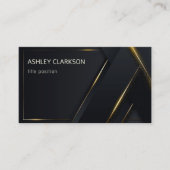 Luxury Dark Grey Background Gold Lines Visitekaartje (Voorkant)