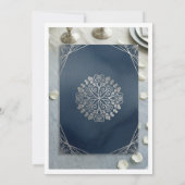 Luxury Dark Navy & Silver Wedding Invitation Suite (Dos)