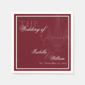 Luxury dark Red Old Money Wedding chandelier Servet (Voorkant)