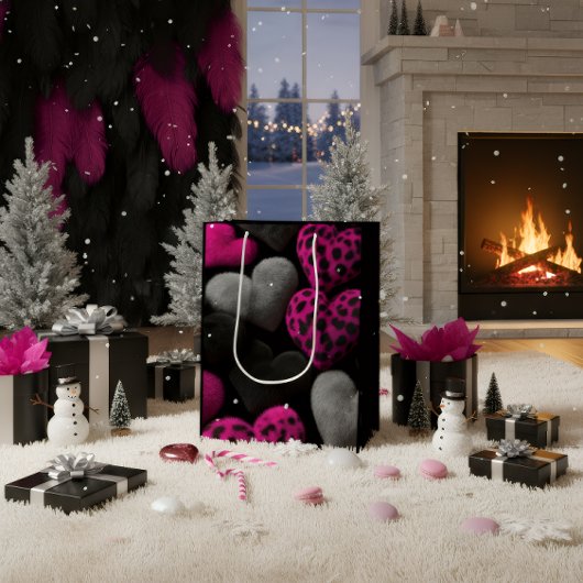 Luxury Dark Romantic Heart Gift Bag Medium Cadeauzakje