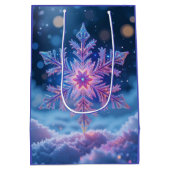 Luxury Dark Snowflake Gift Bag Medium Cadeauzakje (Achterkant)