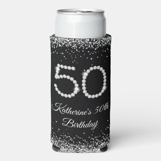 Luxury Diamonds 50th Birthday Party Koelboxxen (Seltzer Voorkant)