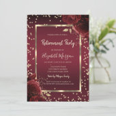 Luxury Diamonds Dark Red Roses Retirement Kaart (Staand voorkant)