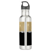 Luxury Diamonds Gold Black Monogram Waterfles (Achterkant)