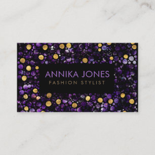 Luxury Dot Art Amethyst en Gold Visitekaartje