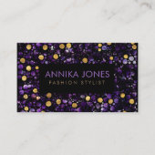 Luxury Dot Art Amethyst en Gold Visitekaartje (Voorkant)