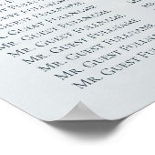 Luxury Dusty Blue Floral Wedding Seating Chart Poster (Hoek)