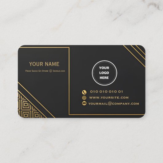 Luxury Editable Business Card Template Visitekaartje (Achterkant)