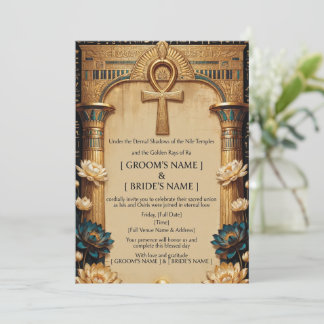 Luxury Egyptian Pharaoh Wedding Invitation | Golde