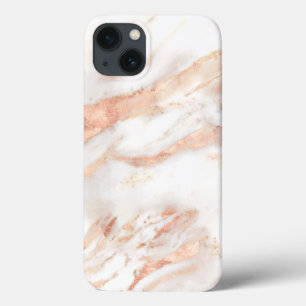 Luxury Elegant Copper Roos Gold Marble iPhone 13 Hoesje