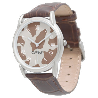 Luxury Elegant Faux Cow Leather Trendy Collection Horloge