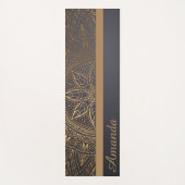 Luxury Elegant Gold Black Mandala Ontwerpnaam Yogamat (Voorkant)