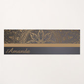 Luxury Elegant Gold Black Mandala Ontwerpnaam Yogamat (Voorkant (horizontaal))