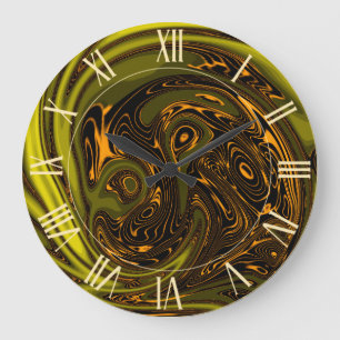 Luxury Elegant Gold Dragon Horse Abstract Grote Klok
