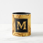 Luxury Elegant Gold Marble Monogrammed Mok (Midden)