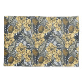 Luxury Elegant Gold N' Black Tropical Flowers Kussensloop (Achterkant)
