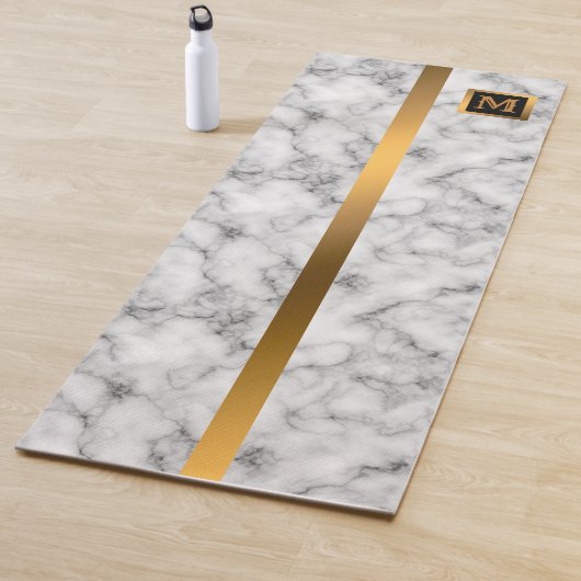 Luxury Elegant Modern Black Gold Marble Yogamat (In situ)