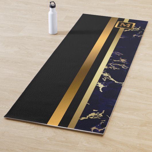 Luxury Elegant Modern Black Gold Marble Yogamat (In situ)