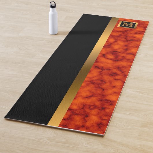 Luxury Elegant Modern Black Gold Marble Yogamat (In situ)