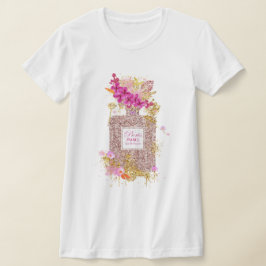 Luxury Elegant Pink Glitter Perfume T-Shirt