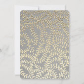 Luxury Elegant Silver & Gold Floral Swirls Wedding Kaart (Achterkant)