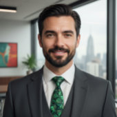 Luxury Emerald Gemstone Geometric Pattern Stropdas