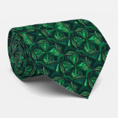 Luxury Emerald Gemstone Geometric Pattern Stropdas (Opgerold)