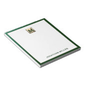 Luxury Emerald Gold Monogram Notitieblok (Schuin)