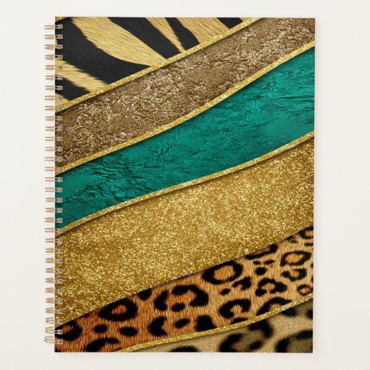 Luxury Emerald & Gold Safari Leopard Zebra Glitter (Devant)