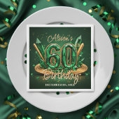 Luxury Emerald Green and Gold 60th Birthday Servet