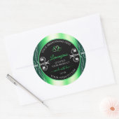 Luxury Emerald Green Black Product Labels diamante (Envelop)