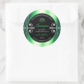 Luxury Emerald Green Black Product Labels diamante (Tas)