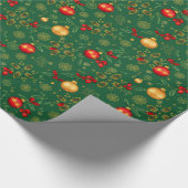 Luxury Emerald Green & Gold Christmas Wrapping Pap Cadeaupapier (Hoek)