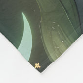 Luxury Emerald Moon Motifs Blanket – Ethereal Jade Fleece Deken (Hoek)