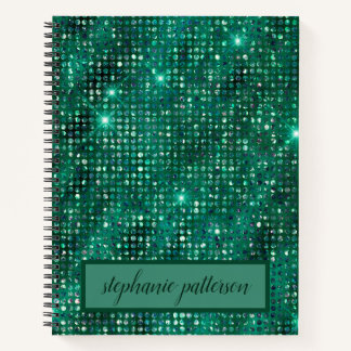Luxury Emerald Shimmering Sequins - Aangepaste naa Notitieboek