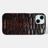 Luxury Executive Monogram Premium Leather Case-Mate iPhone Case (Achterkant (horizontaal))