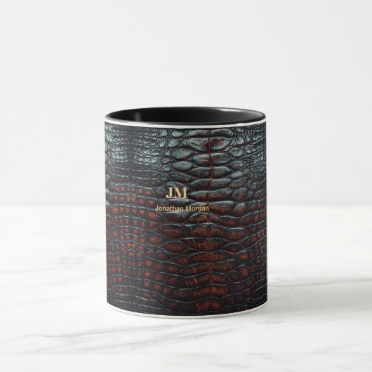 Luxury Executive Monogram Premium Leather  Mok (Midden)