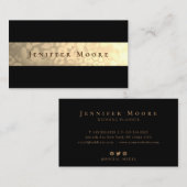 Luxury Faux Gold Leopard Texture Stripe Visitekaartje (Voorkant / Achterkant)