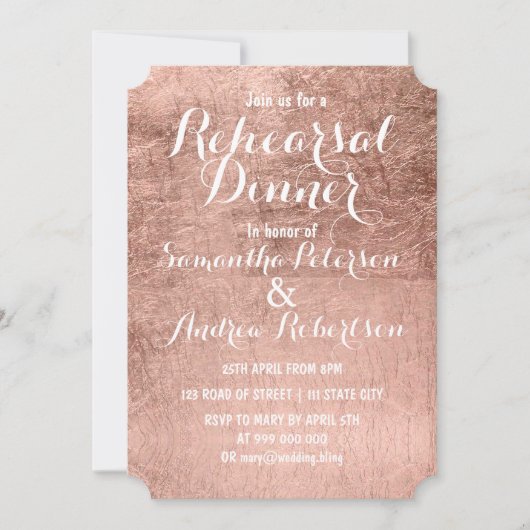 Luxury faux roos gold leaf reheardiner kaart (Voorkant)