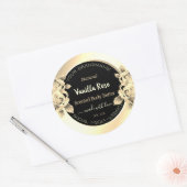 Luxury Floral Black Gold Product Packaging Labels (Envelop)